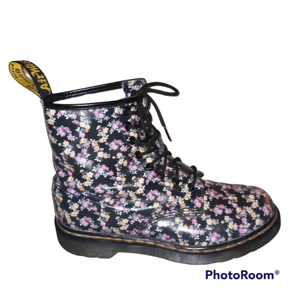 Dr. Martens leather calico floral print Pascals 1460 - Picture 4 of 16